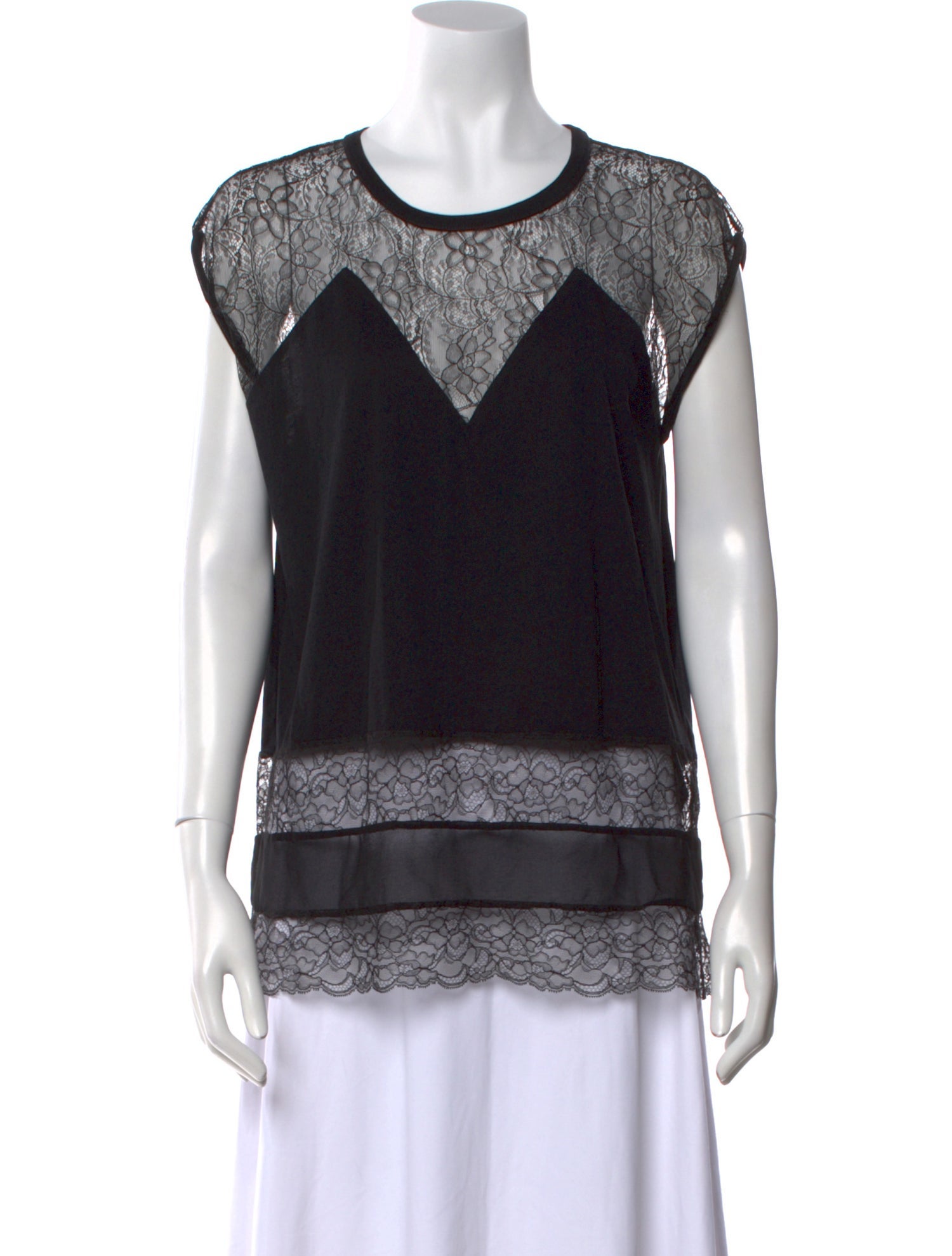 Sandro Crew Neck Sleeveless Top